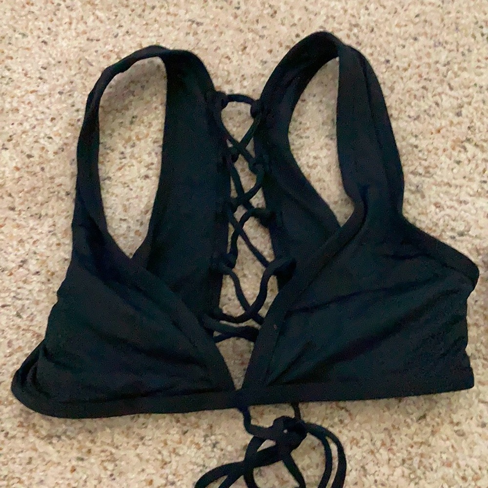 Lace up back bikini top